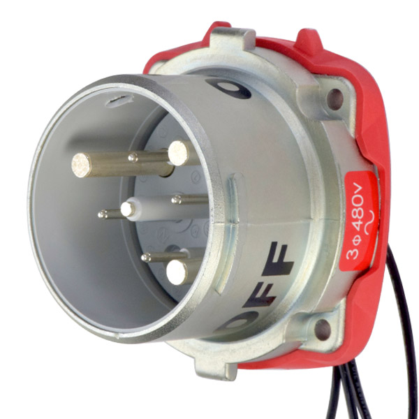 37-68243-C-K04-264 - DS100C INLET METAL SIZE 4 TYPE 3R 3P+G 100A 480 VAC 60 Hz +4 AUX